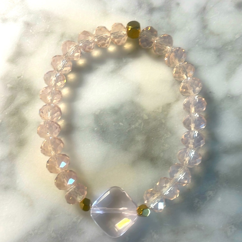 Rose quartz crystal bracelet